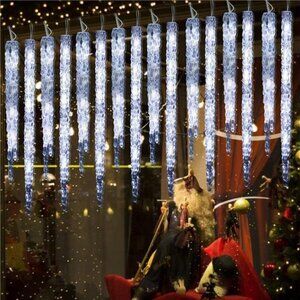 Icicle LED String Lights 10 Tubes 50 LEDs Waterproof Outdoor